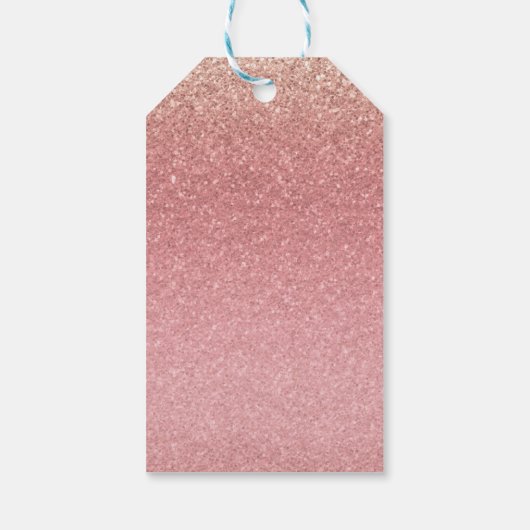 Sprookjesroze glitter Sweet 16 feestfavoriet Cadeaulabel (Achterkant)