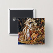 Sprookjesschilderij "Oberon en Titania" Vierkante Button 5,1 Cm (Voorkant /achterkant)