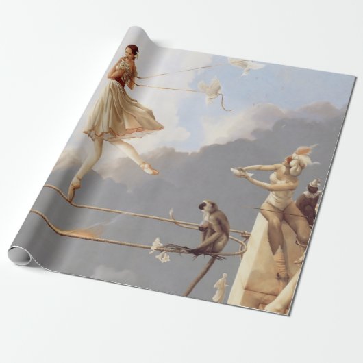 SPROOKJESSTAART FANTASIE BALLERINA CADEAUPAPIER (Uitgerold)