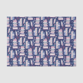 Sprookjesstapel blauwe boeken tissuepapier