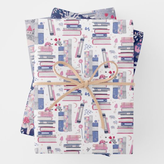 Sprookjesstapel boeken Set van drie Inpakpapier Vel (In situ)