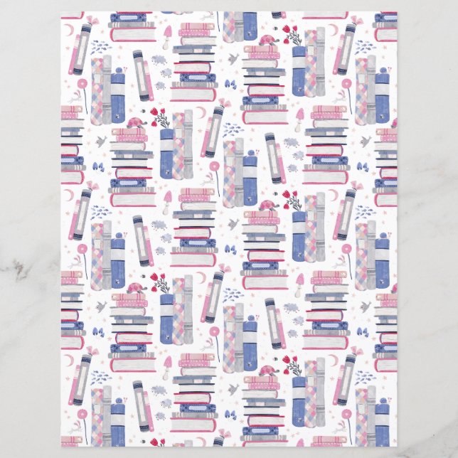 Sprookjesstapel boeken White Scrapbook Paper (Voorkant)