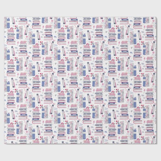 Sprookjesstapel witte boeken cadeaupapier (Vlak)