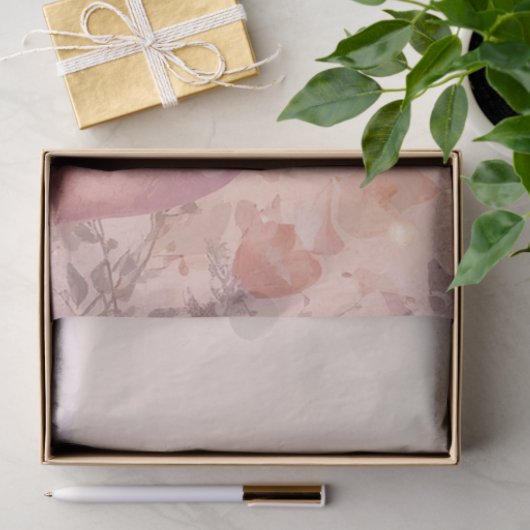 sprookjesstof Dusty Rose Hart Cascade Abstract mon Tissuepapier (Geschenk)