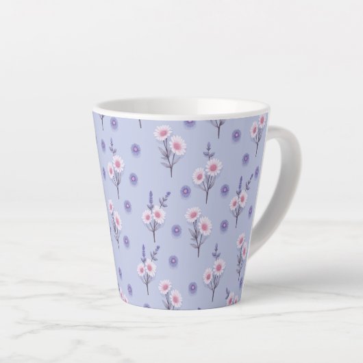 Sprookjesstof Madeliefjes Latte Mok (Rechterhoek)