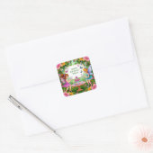 Sprookjestheetuin met vlinders 🦋 vierkante sticker (Envelop)