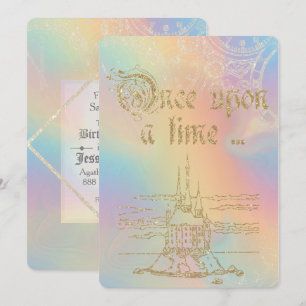 Sprookjesthema Gouden Kasteel Over Regenboog Kaart