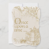Sprookjesthema Kaste Koets Goud Glitter Kaart (Voorkant)