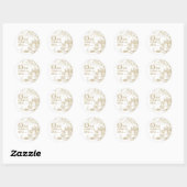 Sprookjesthema Kaste Koets Goud op Wit Ronde Sticker (Vel)