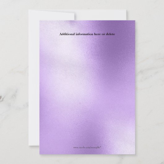 Sprookjesthema tipi paarse glans sleepover sluimer kaart (Achterkant)