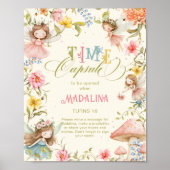 Sprookjestijd Capsule Helder Wilde Bloem Verjaarda Poster (Voorkant)