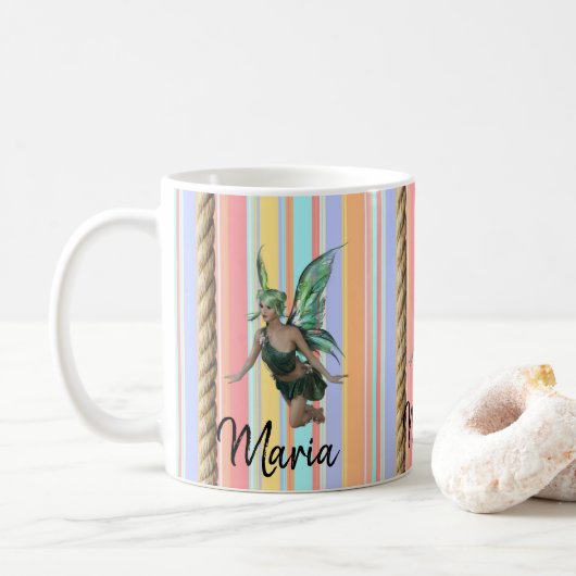 Sprookjestouw Pastel Gestreepte Mok (Met donut)