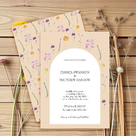 Sprookjestuin Aquarel Bloemen Bruiloft Kaart
