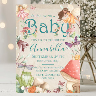 Sprookjestuin Aquarel Feeën Baby Shower Kaart