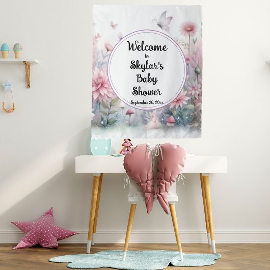 Sprookjestuin Baby Shower Welkom Achtergrond Wandkleed