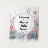 Sprookjestuin Baby Shower Welkom Backdrop Wandkleed (Voorkant)