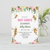 Sprookjestuin babyshower thema uitnodiging (Staand voorkant)