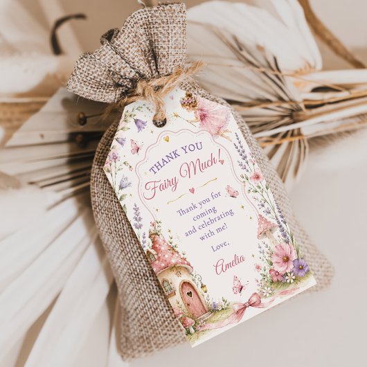 Sprookjestuin Bloem Meisjes Verjaardagsfeestje Cadeaulabel