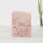 Sprookjestuin Blush Roze Gevouwen Huwelijksprogram Bedankkaart (Achterkant)