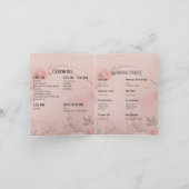Sprookjestuin Blush Roze Gevouwen Huwelijksprogram Bedankkaart (Binnen)
