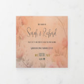 Sprookjestuin Bruiloft Roze Roos Drieluik Uitnodiging (Cover)
