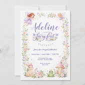 Sprookjestuin Eerste Verjaardagsuitnodiging Kaart (Voorkant)