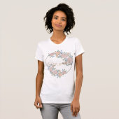 Sprookjestuin elegante patroon van roos bloem klas t-shirt (Voorkant volledig)