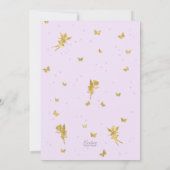 Sprookjestuin Elf, Roze paarse bloemen Uitnodiging (Achterkant)