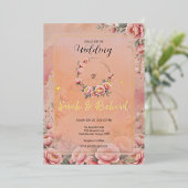 Sprookjestuin Glitter Bruiloft Uitnodiging (Staand Voorkant)
