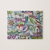 Sprookjestuin - Met de hand geschilderde abstracte Legpuzzel (Horizontaal)