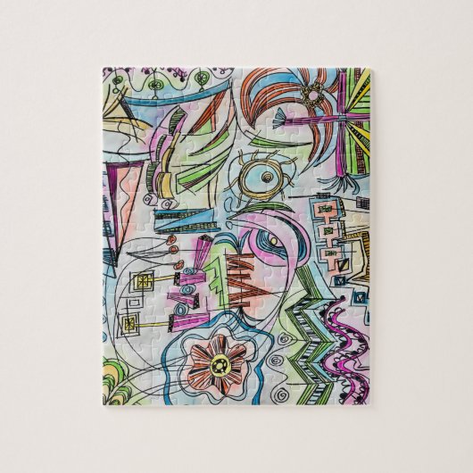 Sprookjestuin - Met de hand geschilderde abstracte Legpuzzel (Verticaal)