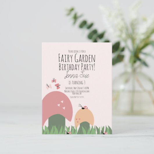 Sprookjestuin Paddenstoelen Lieveheersbeestjes Vli Briefkaart (Staand voorkant)