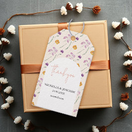 Sprookjestuin Pastel Boho Bloemschildering in Wate Cadeaulabel