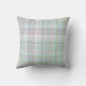 Sprookjestuin pastel roze en mint geruit kussen (Achterkant)
