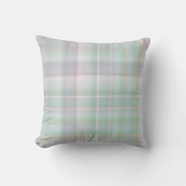 Sprookjestuin pastel roze en mint geruit kussen