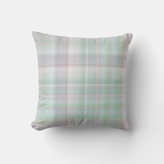 Sprookjestuin pastel roze en mint geruit kussen (Voorkant)