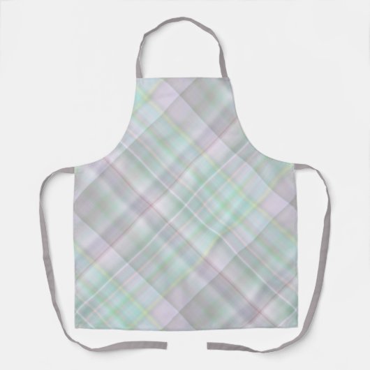 Sprookjestuin pastel roze en mint geruit schort (Voorkant)