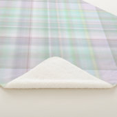 Sprookjestuin pastel roze en mint geruit sherpa deken (3/4)