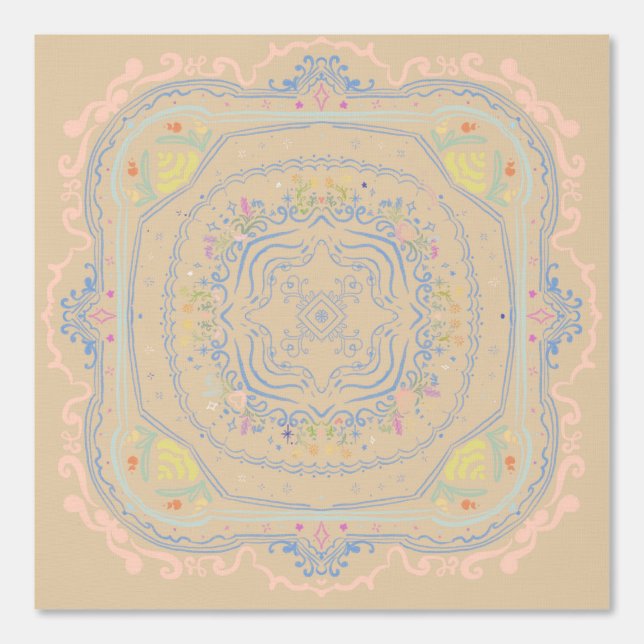 Sprookjestuin Rustieke decoratie Plafondtegelontwe Behang (Voorkant)