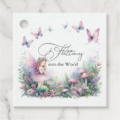 Sprookjestuin & Vlinder Fladder Liefde Baby Shower Bedankjes Labels (Voorkant)