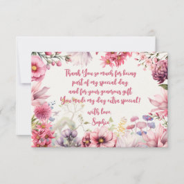 Sprookjestuin waterverf kinderverjaardag bedankkaart