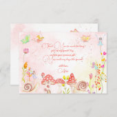 Sprookjestuin waterverf kinderverjaardag bedankkaart (Voorkant / Achterkant)