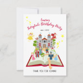 Sprookjesverhalen Meisje Verjaardagsfeest Bedankkaart (Voorkant)