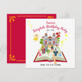 Sprookjesverhalen Meisje Verjaardagsfeest Bedankkaart (Voorkant / Achterkant)