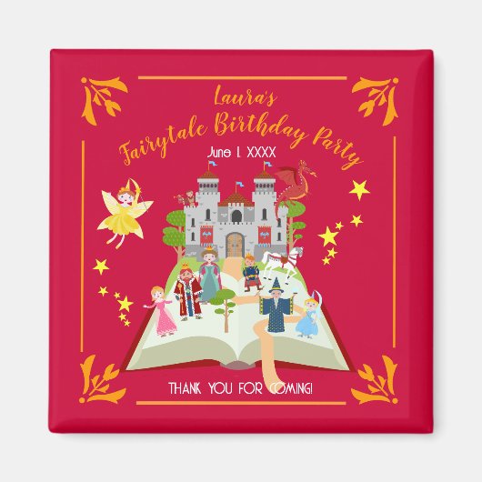 Sprookjesverhalen Meisje Verjaardagsfeest Magneet (Voorkant)