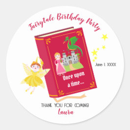 Sprookjesverhalen Meisje Verjaardagsfeest Ronde Sticker