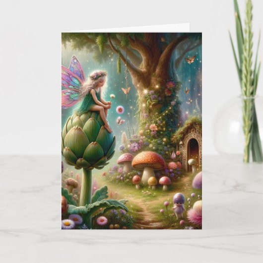 Sprookjesverjaardag en magische kleurplaat kaart (Voorkant)