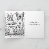 Sprookjesverjaardag en magische kleurplaat kaart (Binnen)