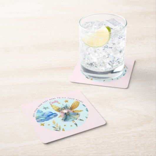 Sprookjesverjaardag Theelichtje Goud Roze Prinses Kartonnen Onderzetters (Insitu)