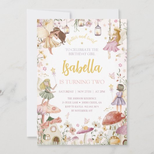 SPROOKJESVERJAARDAG UITNODIGING SPROOKJESTUIN VERJ (Voorkant)